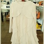 ABITO C/COPRISPALLE SARABANDA - Abito smanicato con motivo a rouches, completo di coprispalle in paillettes. Abbigliamento Bambini Outlet