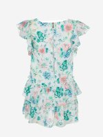 Abito Cerimonia a Pois Ativo Kids Abito per bambina in fantasia floreale all-over,gonna a balza e maniche corte a volant, allacciatura posteriore con zip. Ultime Taglie