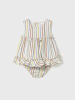 Abito con culotte neonata Completo Neonata Mayoral New Born: Abito a Righe e Copri Pannolino Coordinato