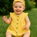 Abito con culotte neonata Completo Neonata Mayoral Newborn: Vestito con Ricami Floreali e Culotte