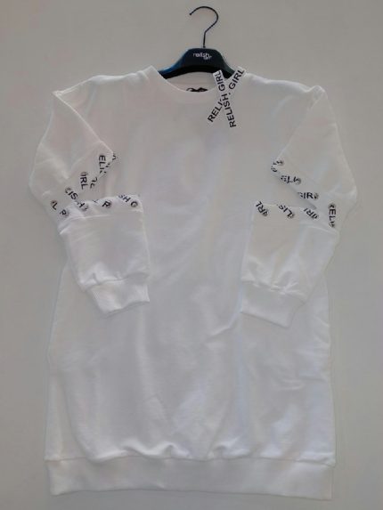 ABITO CORTO IN FELPA HYSTAS RELISH: Abito corto a maniche lunghe con stringhe, 100% cotone + spilla logo.