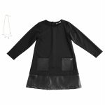 ABITO MAGLIA SARABANDA - Abito in maglia con fondo frange e tasche applicate.