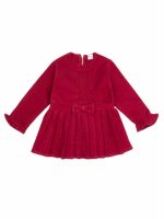 Abito manica lunga bimba Ativo Kids 12/36 mesi - abito bimba a manica lunga in velluto con fodera in cotone Natale