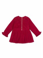 Abito manica lunga bimba Ativo Kids 12/36 mesi - abito bimba a manica lunga in velluto con fodera in cotone Natale