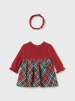 Abito manica lunga neonata Abito Tartan Neonata con Fascetta Coordinata - Perfetto per Feste