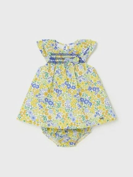 Abito nido ape neonata Abito a Maniche Corte con Culotte per Neonata Mayoral New Born - Fantasia All Over