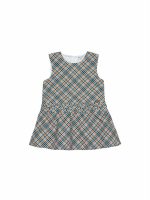 Abito smanicato bimba Ativo Kids - abito smanicato bimba, fantasia quadri, allacciatura posteriore con zip