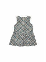 Abito smanicato bimba Ativo Kids - abito smanicato bimba, fantasia quadri, allacciatura posteriore con zip
