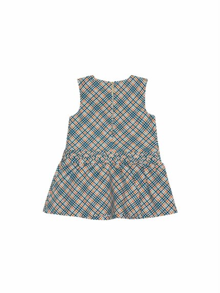 Abito smanicato bimba Ativo Kids - abito smanicato bimba, fantasia quadri, allacciatura posteriore con zip