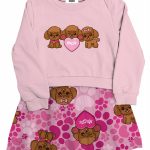 Abito tulle manica lunga Arthur Abito Bambina Manica Lunga con Stampa Barboncino e Gonna in Tulle - Mousse Kids Mousse bambina AI24 Arthur