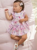 Abito tulle stampato neonata Abito Svasato in Tulle Fantasia per Neonata Mayoral New Born - Look Eleganti