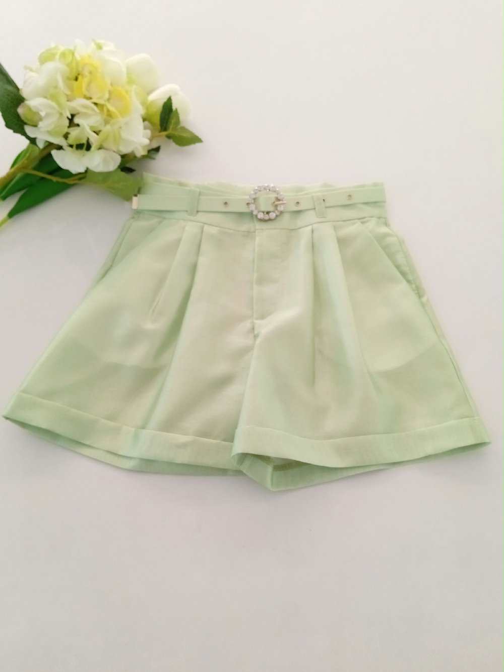Bermuda con cintura ragazza MG1069 Cerimonia Chic 00 Bermuda con cintura ragazza Miss Grant - Bermuda Elegante con Dettagli di Stile per Piccole Fashioniste Cerimonia Chic