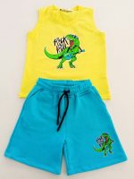 Bermuda felpa bambino T.Rock Mousse Kids - Bermuda Bambino in Felpa con Stampa Dinosauro T.Rock - Praticità e Originalità Made in Italy Mousse Bambino Primavera/Estate