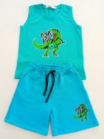 Bermuda felpa bambino T.Rock Mousse Kids - Bermuda Bambino in Felpa con Stampa Dinosauro T.Rock - Praticità e Originalità Made in Italy Mousse Bambino Primavera/Estate