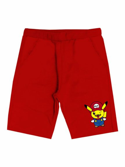 Bermuda felpa bimbo Pikamario Bermuda in Felpa Bambino - 100% Cotone - Stampa Pikamario - Made in Italy