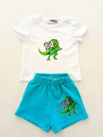 Bermuda felpa neonato T.Rock Bermuda Neonato Mousse Kids - Stampa Dinosauro - Comfort e Stile Made in Italy Made in Italy Mousse Bambino Primavera/Estate