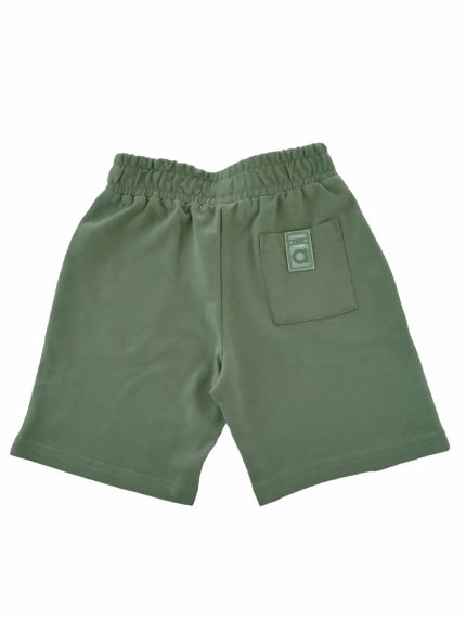Bermuda jersey Bermuda in jersey di cotone stretch con taschine laterali, cintura elastica, taschina dietro.