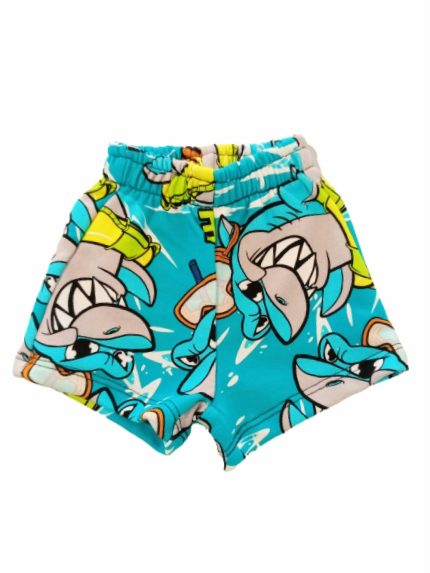 Bermuda neonato Save Skark Bermuda Neonato Mousse Kids - Stampa Squalo Save Shark - Comfort e Stile Made in Italy Made in Italy Mousse Bambino Primavera/Estate
