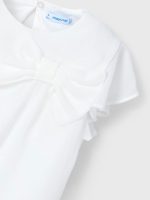 Blusa chiffon bambina Blusa Mayoral per bambina: eleganza easy chic con fiocco e volant, perfetta per ogni occasione