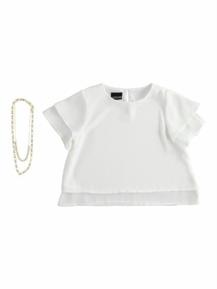 BLUSA RAGAZZA IN VOILE SARABANDA - Blusa in voile con maniche ad aletta. Taglie 8/16 anni.