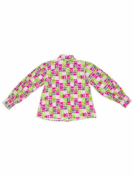 Camicia ragazza Camicia a manica lunga - 100% viscosa - giromanica leggermente arricciato, stampa fantasia all over, fiocco annodabile al collo. made in Italy
