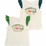 Canotta Rainforest Ativo Kids Canotta stampata in jersey stretch per bambina con applicazione in sangallo al giromanica.