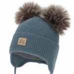 Cappellino lana neonato Tambor Berretto invernale neonato in lana merino con doppio pompon Tambor