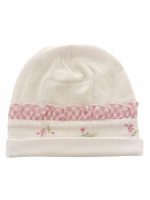 Cappellino neonata Vichy Cappellino per neonata in jersey di cotone con balza in tessuto fantasia quadretti.Made in Italy Lista Nascita Corredino