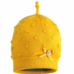 CAPPELLO CON FIOCCHETTO MINIBANDA - Cuffia neonata lavorazione pop corn con fiocchetto.