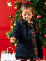 Cappotto bimba Cappotto bambina imbottito con fiocchi applicati e colletto camicia