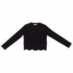 Cardigan ragazza Cardigan con bottoncini ricoperti in maglia dal grazioso fondo smerlato. Tessuto di viscosa dalla vestibilità morbida. Made in Italy