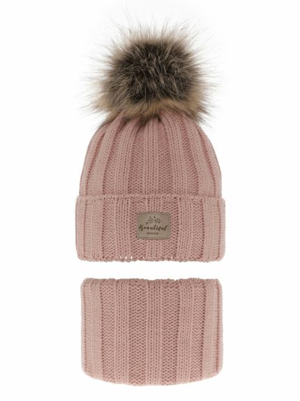 Completo berretto e scaldacollo bambina Kaliope Set invernale bambina - berretto con pompon e scaldacollo Kaliope