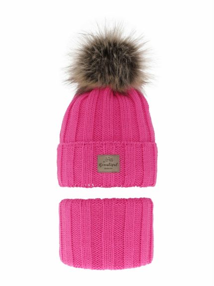 Completo berretto e scaldacollo bambina Kaliope Set invernale bambina - berretto con pompon e scaldacollo Kaliope
