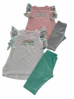 Completo Cerimonia a Pois Ativo Kids Completo in cotone per bambina composto da: t.shirt stampata con maniche corte a volant stampa floreale all over, dorso leggermente più lungo + leggings basici.