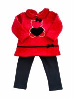 COMPLETO CINIGLIA T.S+LEGGINGS Completo bimba in ciniglia: t.shirt a manica lunga con colletto+leggings felpati.