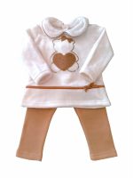 COMPLETO CINIGLIA T.S+LEGGINGS Completo bimba in ciniglia: t.shirt a manica lunga con colletto+leggings felpati.