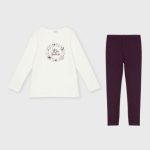 Completo due pezzi bambina Comodo Completo Bambina: T.Shirt Stampata e Leggings in Ciniglia