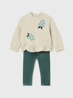 Completo due pezzi bimba Completo Bimba con Felpa Ricamata e Volant + Leggings | Pratico ed Elegante