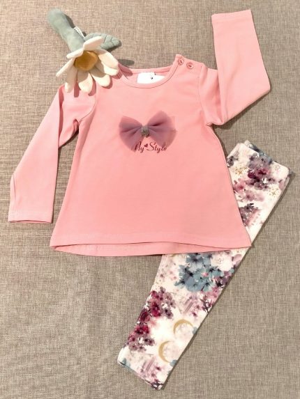 Completo due pezzi bimba Completo bimba due pezzi: t.shirt con stampa e leggings fantasia | Ativo