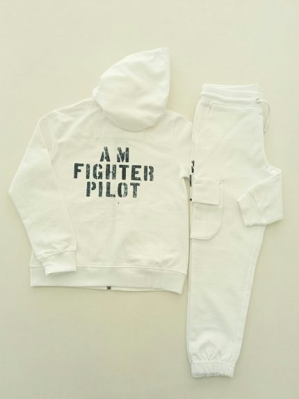 Completo due pezzi felpa AM Fighter Pilot Aeronautica Militare - Outfit Felpa e Cargo per Bambini e Ragazzi : Eleganza e Comfort per i Piccoli Piloti Streetwear Frecce Tricolori