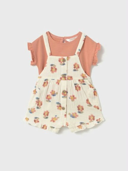 Completo due pezzi neonata Set 2 pezzi Mayoral: t-shirt e salopette in cotone per la tua piccola principessa