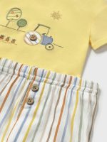 Completo due pezzi neonato Completo Due Pezzi Neonato Mayoral New Born: T-Shirt Stampata e Shorts a Righe