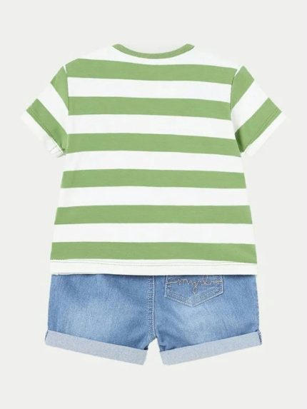 Completo due pezzi neonato Completo Due Pezzi Neonato Mayoral New Born: T.Shirt Stampata e Shorts in Denim