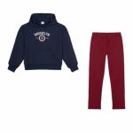 Completo due pezzi ragazza Ativo Kids Junior - completo due pezzi in cotone invernale con felpa stampata con cappuccio e leggings, bambina/ragazza 4-12 anni Back to School