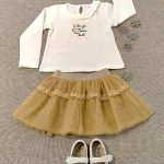 Completo gonna+t.shirt bimba Completo Bambina con Gonna in Tulle e T.Shirt Stampata