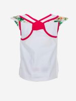 Completo Rainforest Ativo Kids Completo bimba in cotone composto da: t.shirt stampata con maniche corte ad aletta in tessuto fantasia a contrasto, spalline a vogatore + shorts in jersey stretch.