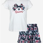 Completo Spring Breeze Ativo Kids Completo in cotone per bambina composto da: T.shirt stampata girocollo a maniche corte con orlo arricciato e fiocchetto applicato + gonna con elastico in vita e stampa fantasia fiori all over.