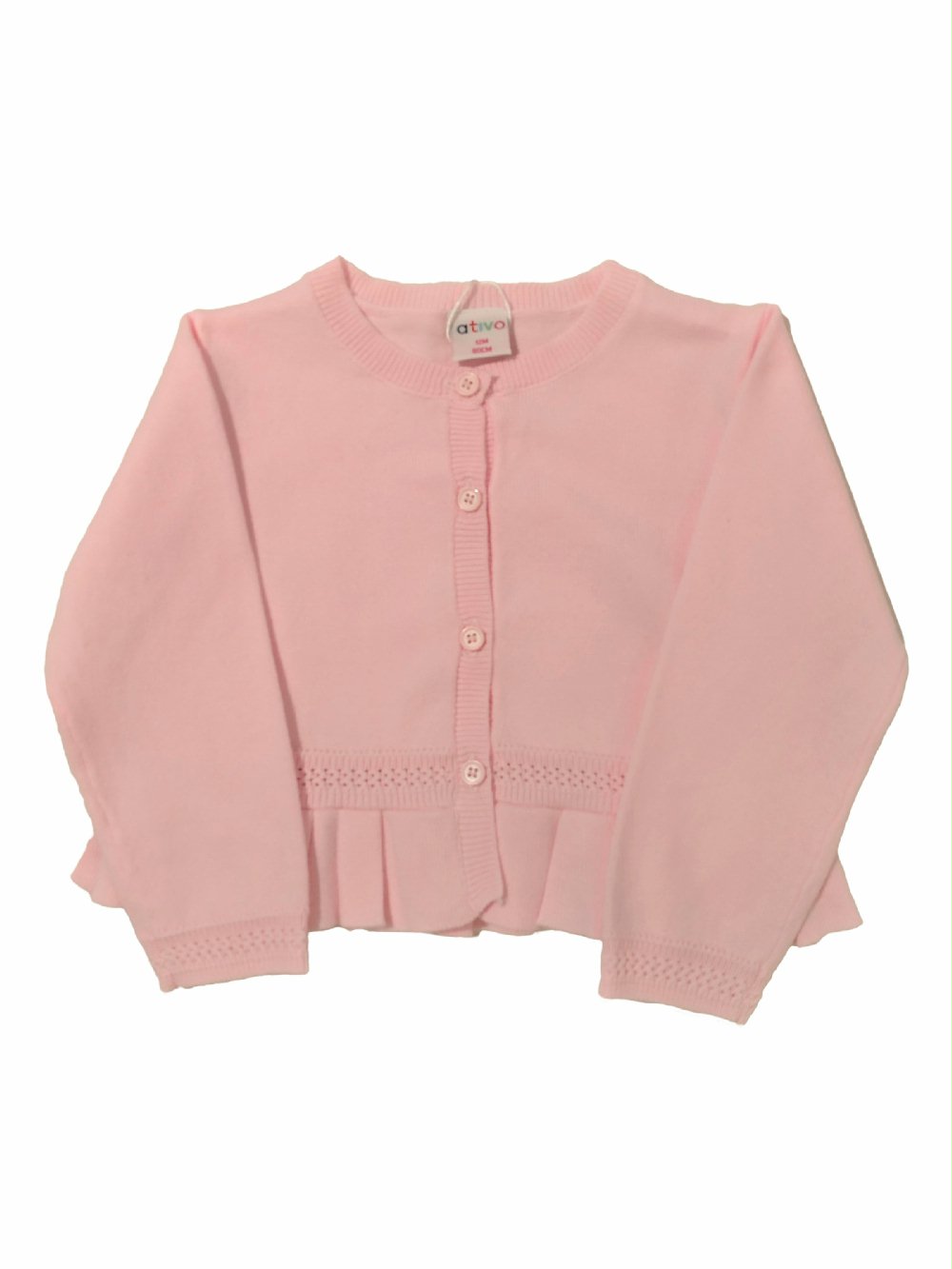 Coprispalle La Vie En Rose XH2142 00 Coprispalle La Vie En Rose Cardigan corto in maglia di cotone con maniche lunghe e scollo tondo, allacciatura con bottoni sul davanti, corpino a maglia rasata e volant al fondo.