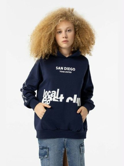 Felpa con cappuccio ragazza Law Felpa Ragazza TIFFOSI - Stile Casual con Cappuccio e Dettagli Stampati Ragazza Teen Autunno/Inverno
