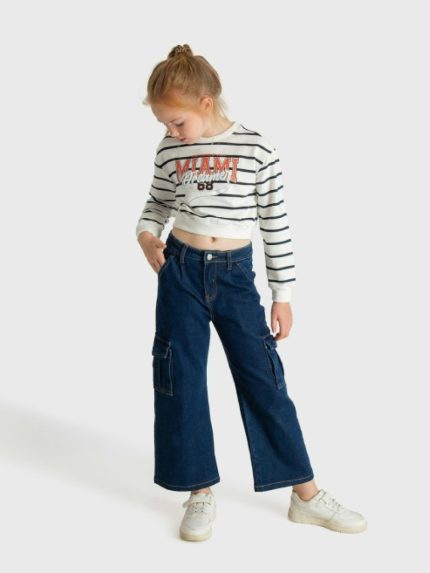 Felpa girocollo bambina Felpa crop bambina in cotone invernale| Ativo